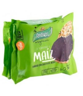 Tortitas de Maiz Bañadas con Choco Negro 102g Santiveri