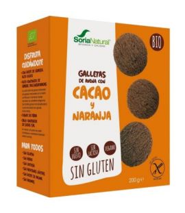 Organic Cocoa and Orange Oatmeal Cookies Vegan Gluten Free 200g Soria Natural