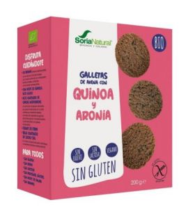 Organic Quinoa and Aronia Oatmeal Cookies Gluten Free Vegan 200g Soria Natural