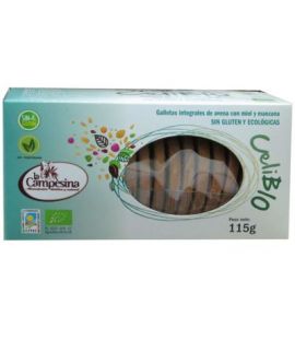 Whole Grain Oatmeal Cookies Apple and Honey Celibio Gluten Free Eco 115g La Campesina