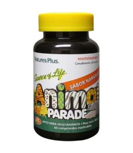 Animal Parade Multivitamin Orange Flavor Gluten Free 60comp NatureS Plus