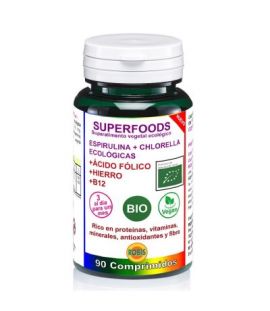 Espirulina y Chlorella Bio Vegan 90comp Robis