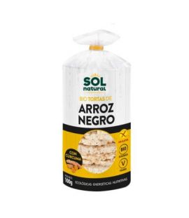 Tortitas de Arroz Negro y Curcuma SinGluten Bio 100g Solnatural