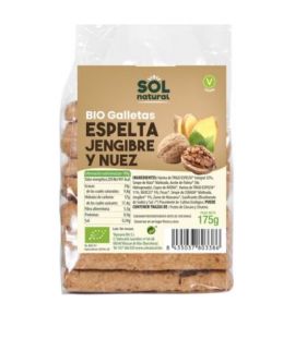 Spelled Cookies with Ginger and Walnuts Bio Vegan 175g Solnatural