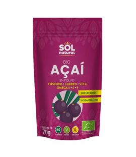 Acai Powder Gluten Free Bio Vegan 70g Solnatural