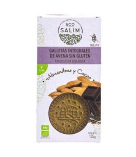 Whole Grain Oatmeal Cookies Almonds and Cocoa Gluten Free Eco Vegan 135g Eco-Salim