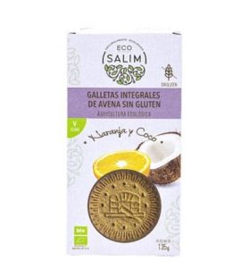 Whole Grain Oatmeal Cookies Orange and Coconut Gluten Free Eco Vegan 135g Eco-Salim