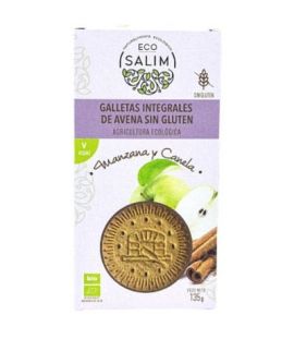 Whole Grain Oatmeal Cookies Apple and Cinnamon Gluten Free Eco Vegan 135g Eco-Salim