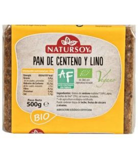 Organic Vegan Rye and Linen Bread 500g Natursoy