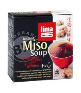 Bio Instant Ginger Miso Soup 4 Envelopes Lima