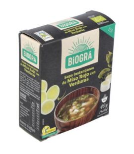 Red Miso Soup with Organic Vegan Vegetables 4 Biogra Envelopes