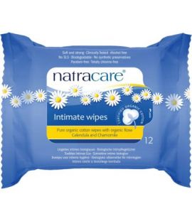 Organic Vegan Cotton Intimate Wipes 12 units Natracare