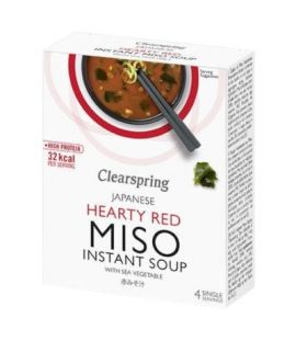 Instant Spicy Miso Soup with Seaweed Vegan 4 Clearspring Envelopes