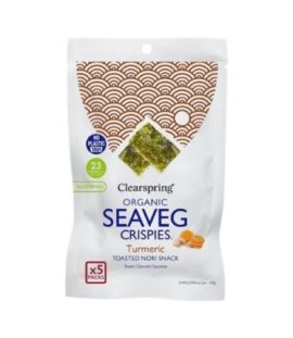 Toasted Nori Snack with Organic Gluten-Free Turmeric 5x4g Clearspring