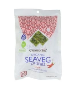 Nori Seaweed Snack Toasted Chili Multipack Bio 5x4g Clearspring