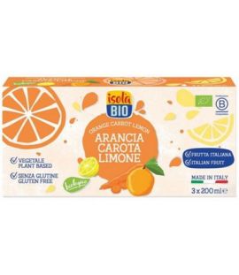 Orange Carrot and Lemon Juice with Organic Agave 3x200ml Isola Bio