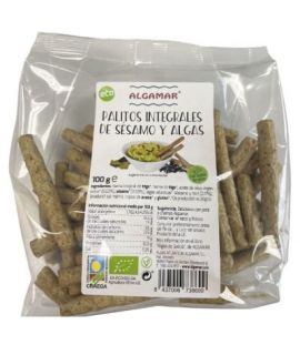 Whole Grain Sesame and Seaweed Sticks Eco Vegan 100g Algamar