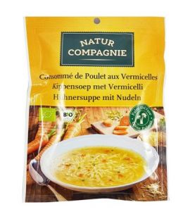 Organic chicken noodle soup sachet 80g Natur Compagnie