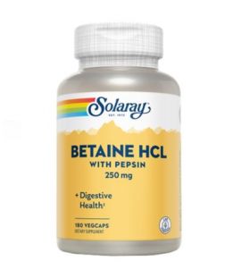 Betaina HCI con Pepsina 250Mg 180comp Solaray