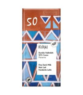 Dark Milk Chocolate 50 Panama with Organic Coconut Sugar 100g Vivani