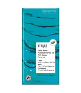 Dark Chocolate 75 Panama with Flor de Sal from Mallorca Organic 80g Vivani