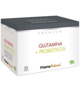 Premium Glutamine Probiotics Vegan 30 Sticks Prisma Natural