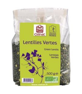 Organic Green Lentils 500g Celnat