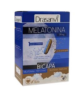 Bilayer Melatonin 1.9mg Gluten Free Vegan 60comp Drasanvi