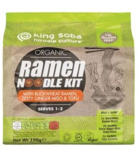 Kit Ramen Noodles de Trigo Sarraceno Jengibre Miso y Tofu Bio 1ud King Soba