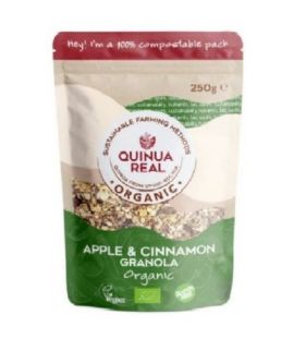 Real Quinoa Granola with Apple and Cinnamon Gluten Free Bio Vegan 360g Real Quinoa