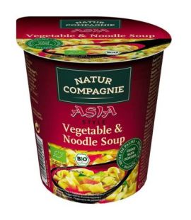 Instant Asia Organic Pasta and Vegetables Soup Glass 55g Natur Compagnie