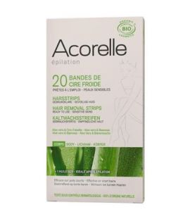 Organic Cold Wax Hair Removal Strips for Body 20 Acorelle Strips