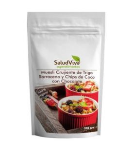 Crispy Buckwheat Muesli and Coconut Chips with Gluten-Free Chocolate 300g Salud Viva