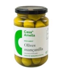 Green Manzanilla Olives with Stone Gluten-Free Vegan 390g Casa Amella