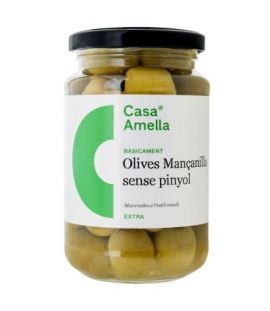 Aceitunas Manzanilla Verde Sin Hueso SinGluten Vegan 360g Casa Amella