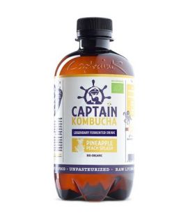 Bebida Kombucha Piña Melocoton SinGluten Bio Vegan 400ml Captain Kombucha