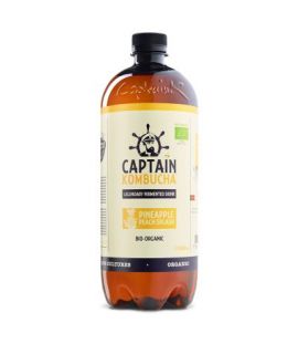 Te Kombucha Piña y Melocoton SinGluten Bio Vegan 1L Captain Kombucha