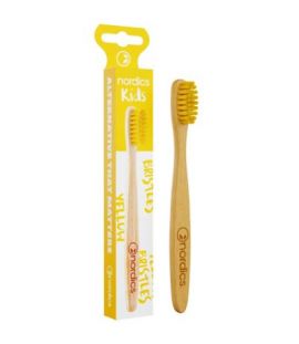 Cepillo dental de Bambu Niños Amarillo Vegan 1ud Nordics Oral Care