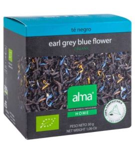 Black Tea Infusion Earl Gray Blue Flower Eco 15 Piramides Alma