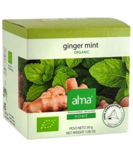 Organic Ginger Mint Herbal Tea 15 Alma Pyramids