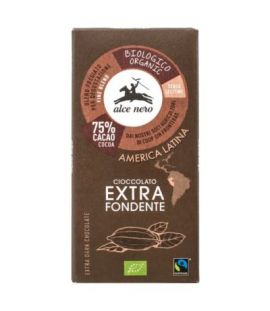 Dark Chocolate Bar 75% Organic Cocoa 100g Alce Nero