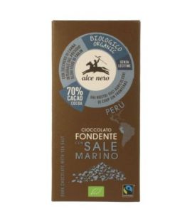 Organic Sea Salt Dark Chocolate Bar 50g Alce Nero