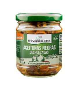 Organic Pitted Black Olives 190g Bio Organica Italia