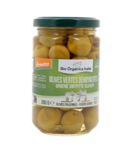 Organic Pitted Green Olives 280g Bio Organica Italia