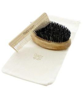 Beard Brush and Comb Set with Vegan Tek Bag