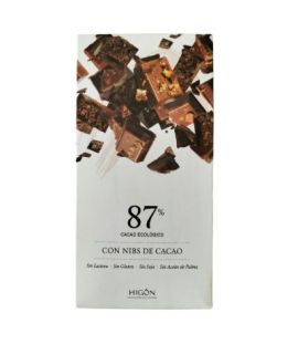 Dark Chocolate 87 Nibs Eco Cacao 70g Higon Chocolates