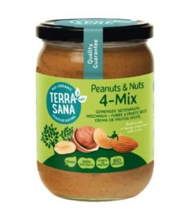 4Mix, Crema de Frutos Secos Con Cacahuete Bio Vegan 500g Terrasana